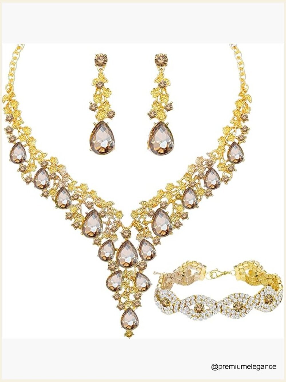 Bridal Jewelry Set Necklace Earrings Bracelet Choker Wedding Party